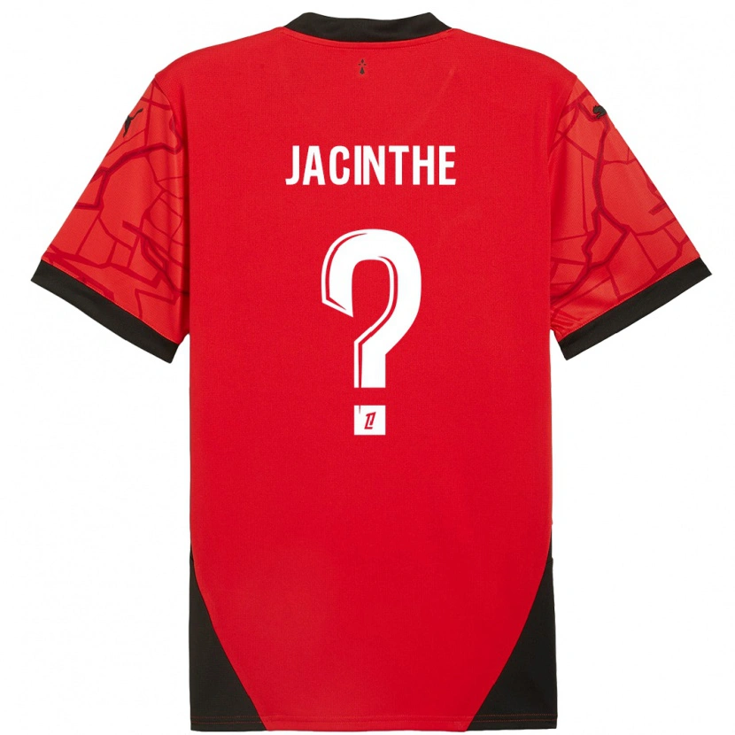 Danxen Niño Camiseta Dee-Shawn Jacinthe #0 Rojo Negro 1ª Equipación 2024/25 La Camisa