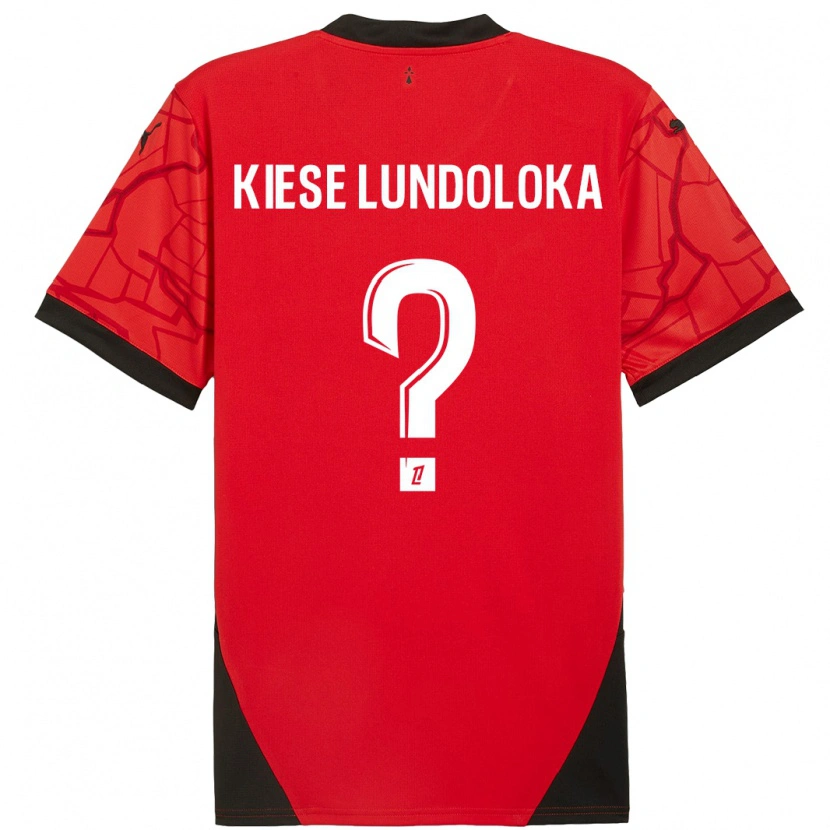 Danxen Niño Camiseta Jeanslor Kiese Lundoloka #0 Rojo Negro 1ª Equipación 2024/25 La Camisa