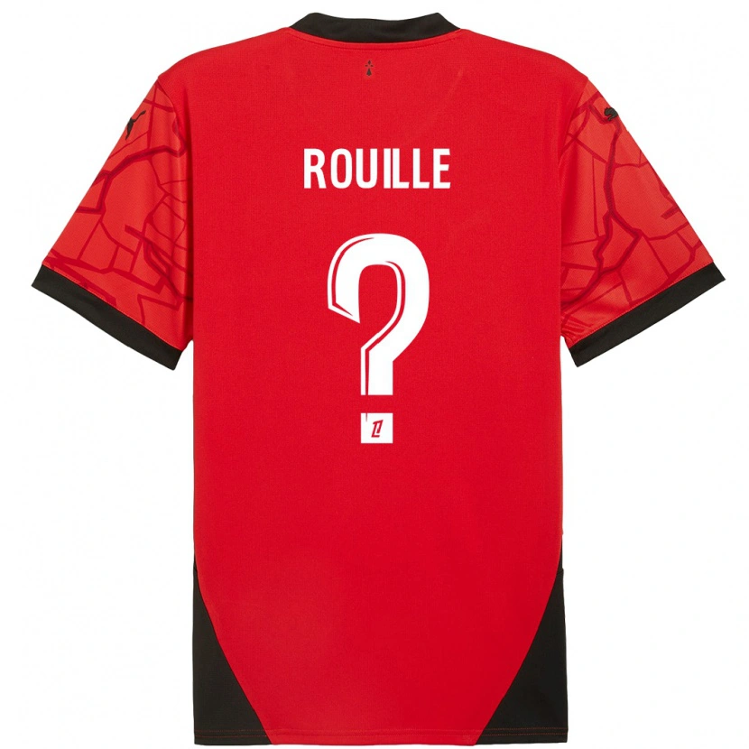 Danxen Niño Camiseta Léo Rouillé #0 Rojo Negro 1ª Equipación 2024/25 La Camisa