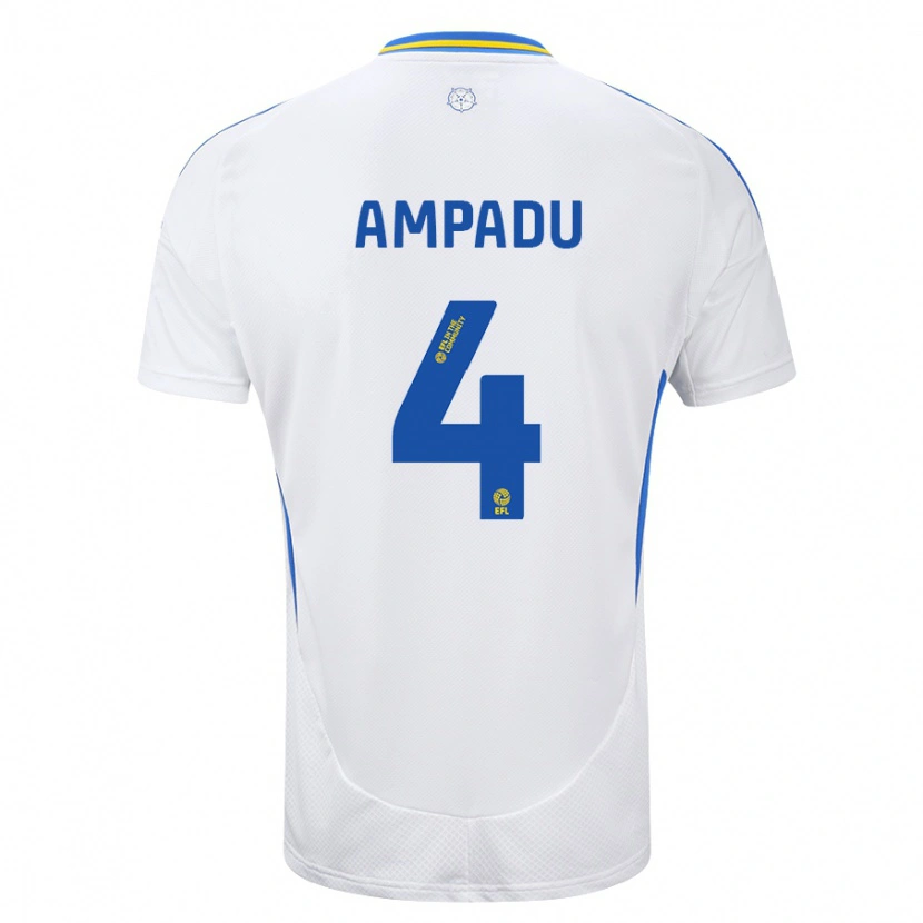 Danxen Niño Camiseta Ethan Ampadu #4 Blanco Azul 1ª Equipación 2024/25 La Camisa