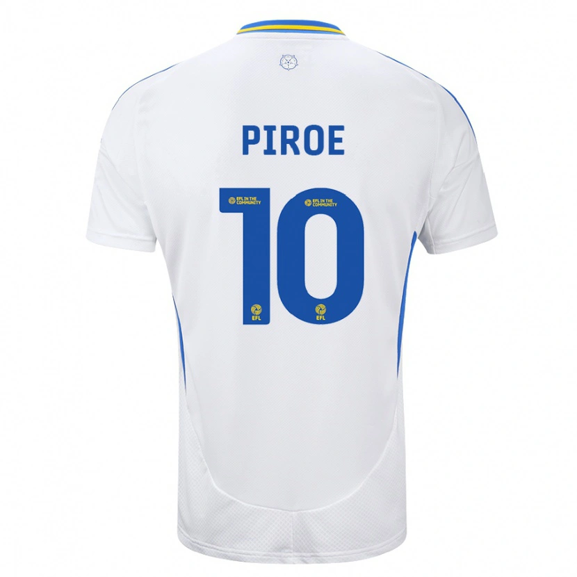 Danxen Niño Camiseta Joël Piroe #10 Blanco Azul 1ª Equipación 2024/25 La Camisa