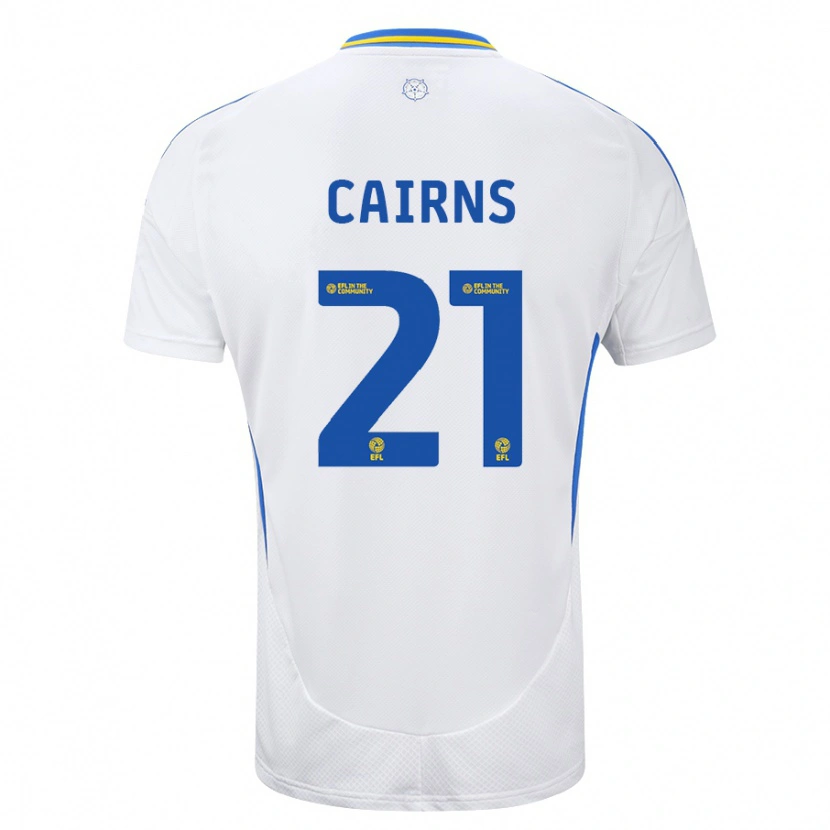 Danxen Niño Camiseta Alex Cairns #21 Blanco Azul 1ª Equipación 2024/25 La Camisa