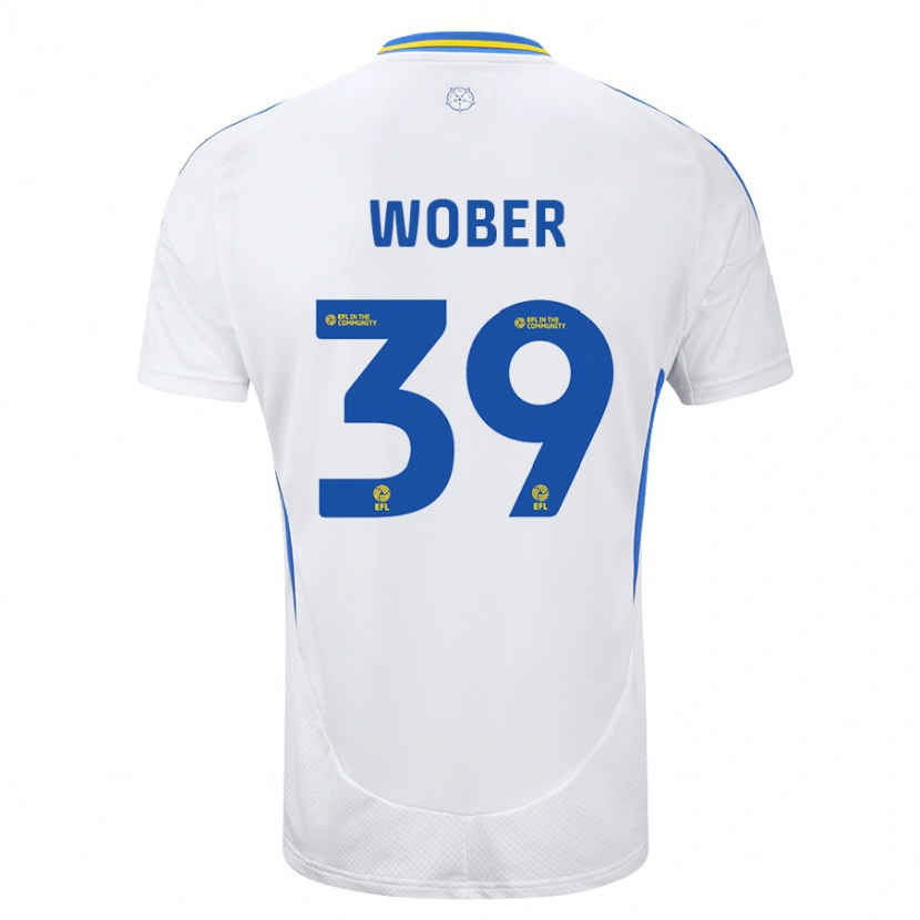 Danxen Niño Camiseta Maximilian Wöber #39 Blanco Azul 1ª Equipación 2024/25 La Camisa