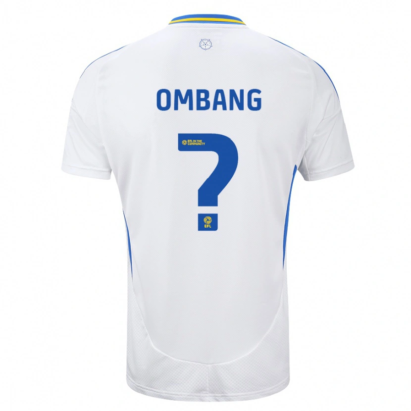 Danxen Niño Camiseta Darryl Ombang #0 Blanco Azul 1ª Equipación 2024/25 La Camisa