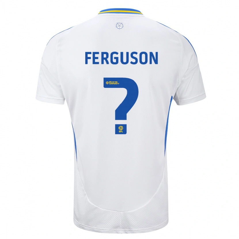 Danxen Niño Camiseta Connor Ferguson #0 Blanco Azul 1ª Equipación 2024/25 La Camisa