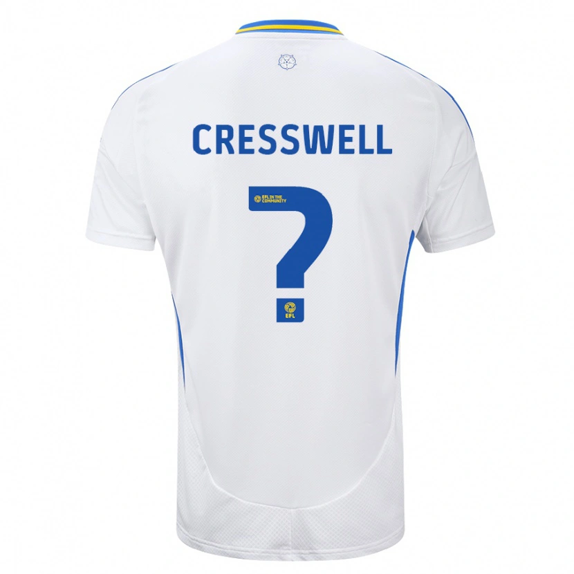 Danxen Niño Camiseta Alfie Cresswell #0 Blanco Azul 1ª Equipación 2024/25 La Camisa