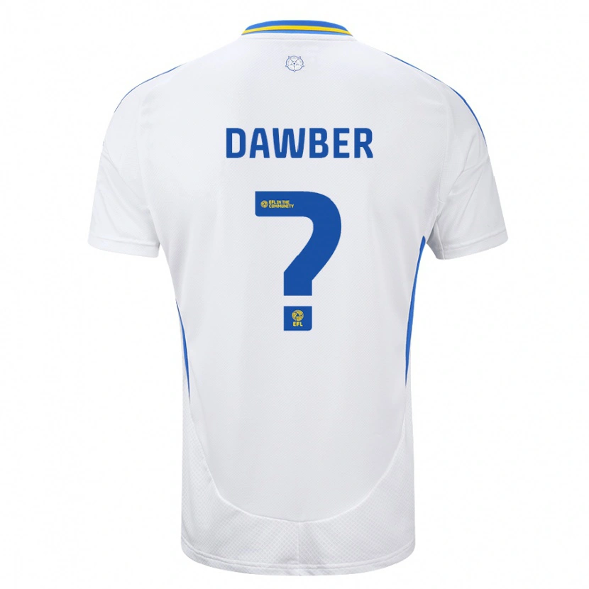 Danxen Niño Camiseta Oscar Dawber #0 Blanco Azul 1ª Equipación 2024/25 La Camisa