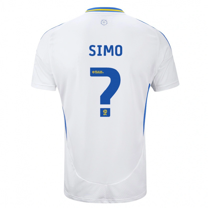 Danxen Niño Camiseta Elton Simo #0 Blanco Azul 1ª Equipación 2024/25 La Camisa