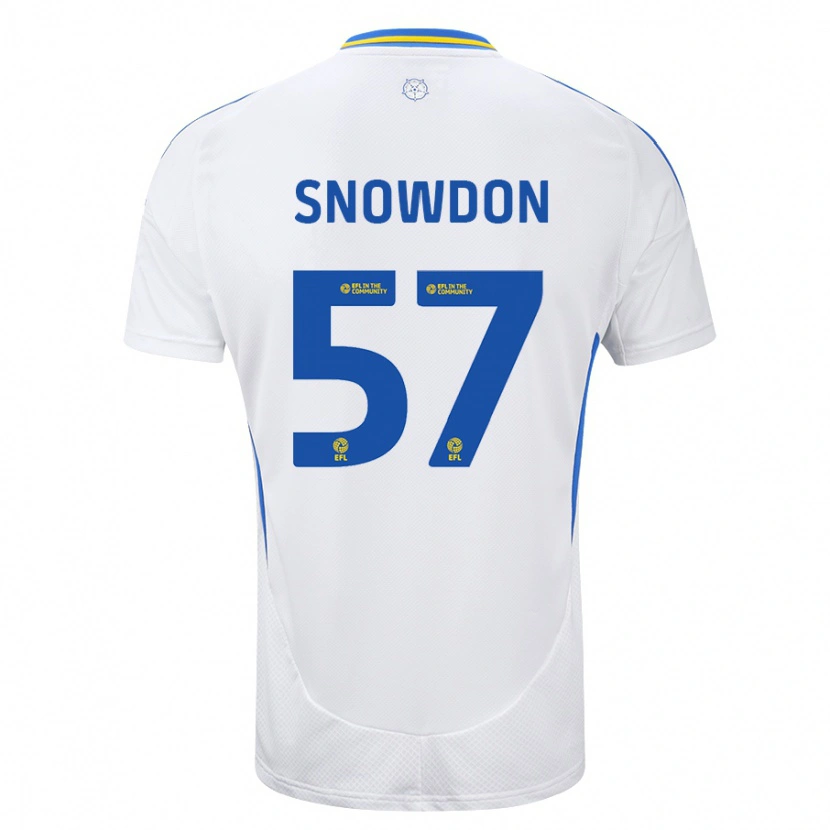 Danxen Niño Camiseta Joe Snowdon #57 Blanco Azul 1ª Equipación 2024/25 La Camisa