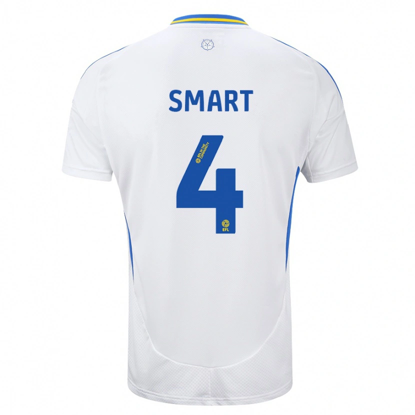 Danxen Niño Camiseta Olivia Smart #4 Blanco Azul 1ª Equipación 2024/25 La Camisa