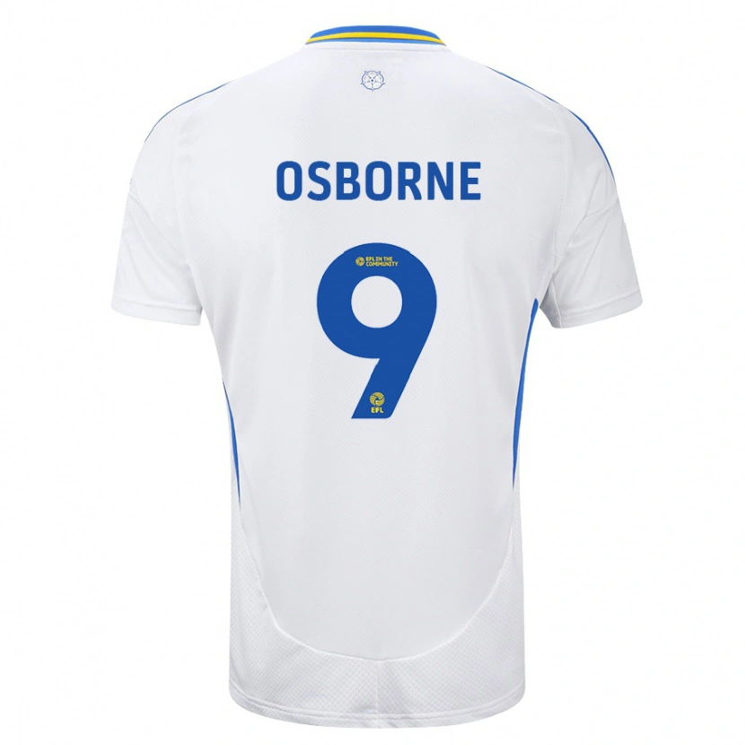 Danxen Niño Camiseta Jemimah Osborne #9 Blanco Azul 1ª Equipación 2024/25 La Camisa