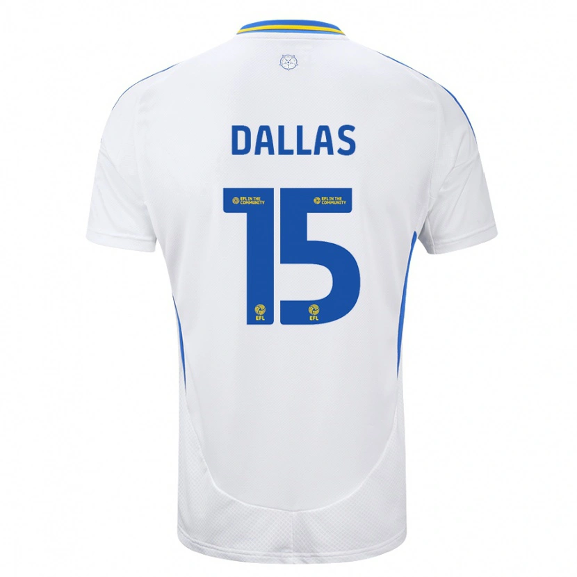 Danxen Niño Camiseta Stuart Dallas #15 Blanco Azul 1ª Equipación 2024/25 La Camisa