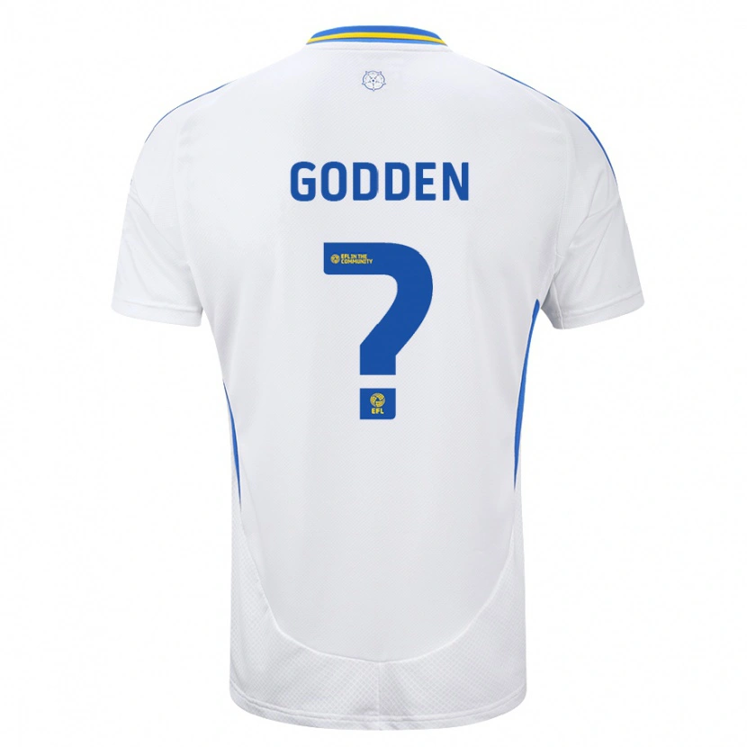 Danxen Niño Camiseta Scott Godden #0 Blanco Azul 1ª Equipación 2024/25 La Camisa