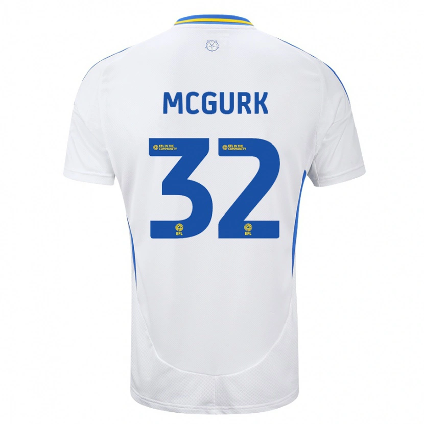 Danxen Niño Camiseta Sean Mcgurk #32 Blanco Azul 1ª Equipación 2024/25 La Camisa