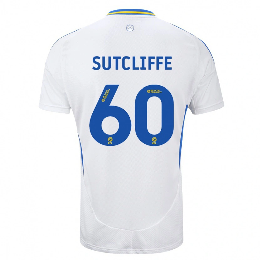 Danxen Niño Camiseta Harvey Sutcliffe #60 Blanco Azul 1ª Equipación 2024/25 La Camisa