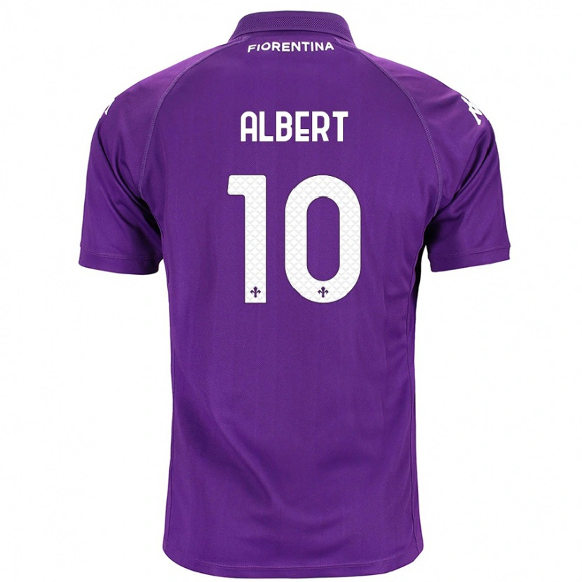 Danxen Niño Camiseta Albert Gudmundsson #10 Morado 1ª Equipación 2024/25 La Camisa