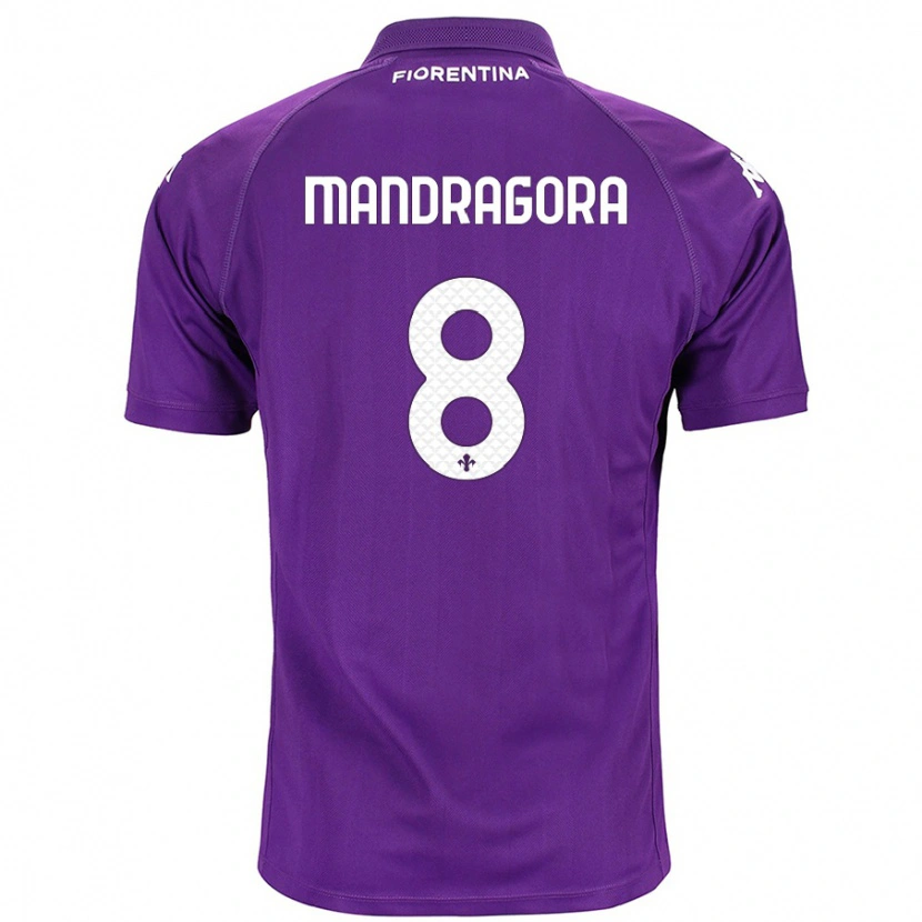 Danxen Niño Camiseta Rolando Mandragora #8 Morado 1ª Equipación 2024/25 La Camisa