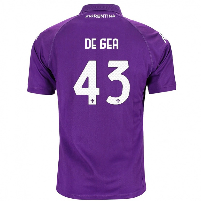 Danxen Niño Camiseta David De Gea #43 Morado 1ª Equipación 2024/25 La Camisa