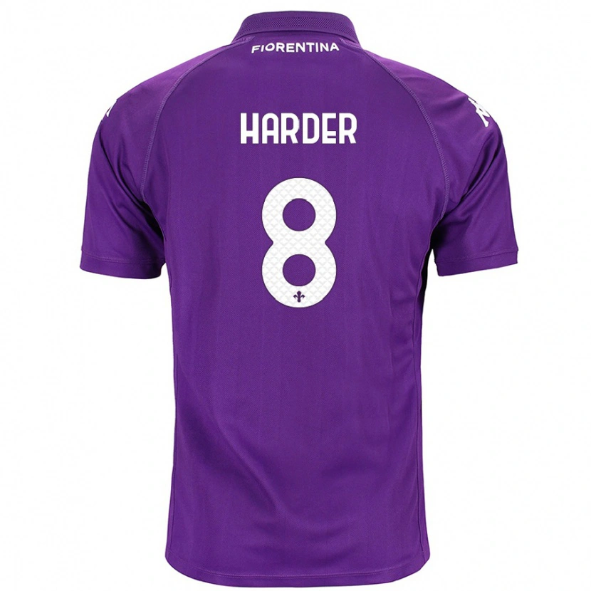 Danxen Niño Camiseta Jonas Harder #8 Morado 1ª Equipación 2024/25 La Camisa