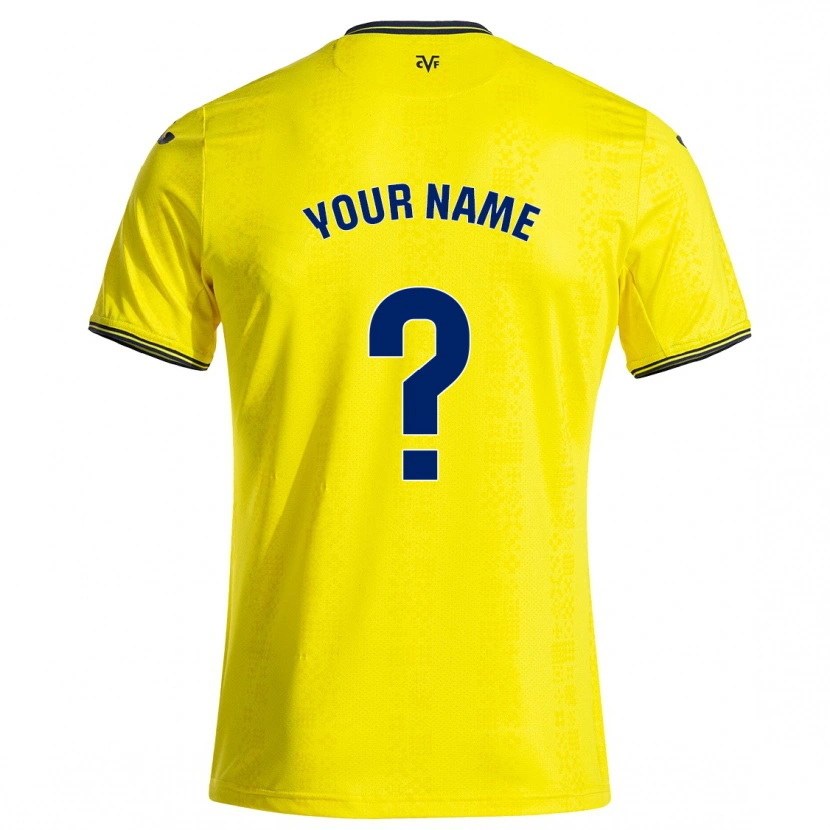 Danxen Niño Camiseta Su Nombre #0 Amarillo Negro 1ª Equipación 2024/25 La Camisa