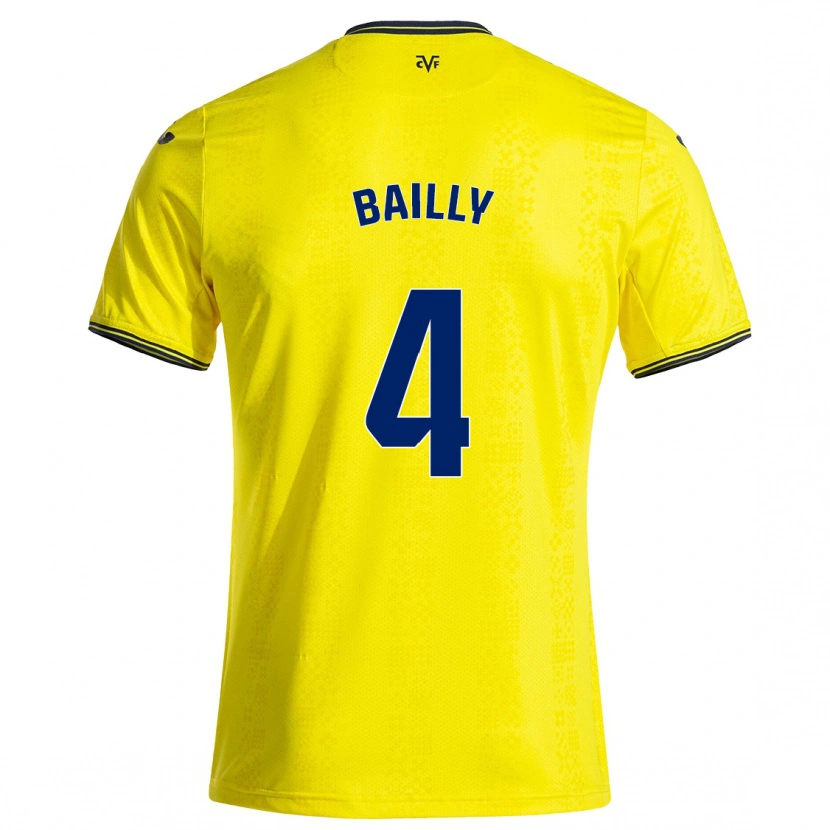 Danxen Niño Camiseta Eric Bailly #4 Amarillo Negro 1ª Equipación 2024/25 La Camisa