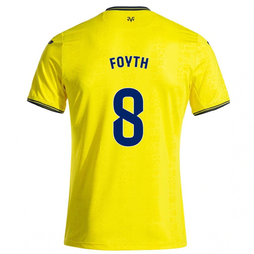 Danxen Niño Camiseta Juan Foyth #8 Amarillo Negro 1ª Equipación 2024/25 La Camisa