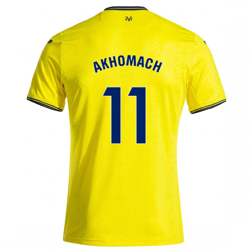 Danxen Niño Camiseta Ilias Akhomach #11 Amarillo Negro 1ª Equipación 2024/25 La Camisa