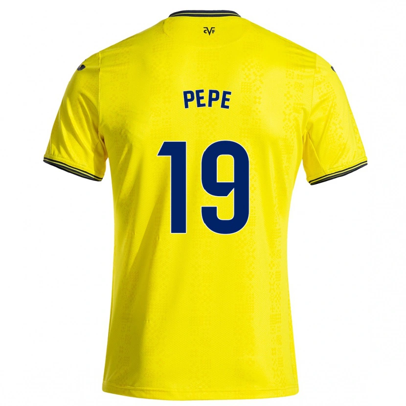 Danxen Niño Camiseta Nicolas Pépé #19 Amarillo Negro 1ª Equipación 2024/25 La Camisa