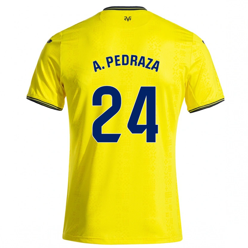 Danxen Niño Camiseta Alfonso Pedraza #24 Amarillo Negro 1ª Equipación 2024/25 La Camisa