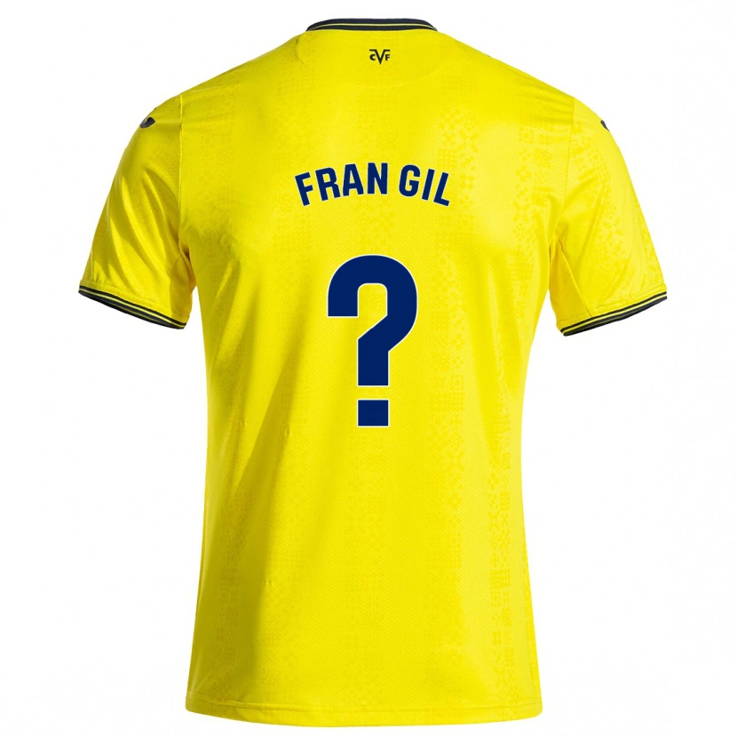 Danxen Niño Camiseta Fran Gil #0 Amarillo Negro 1ª Equipación 2024/25 La Camisa