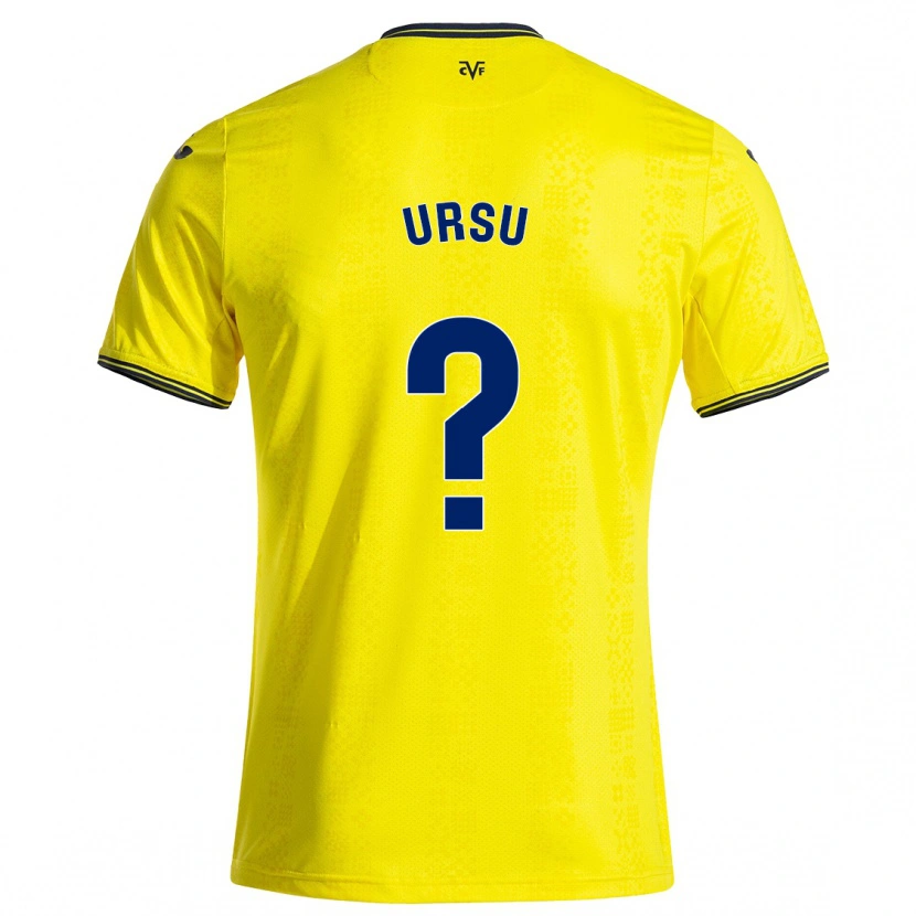 Danxen Niño Camiseta Eduard Ursu #0 Amarillo Negro 1ª Equipación 2024/25 La Camisa