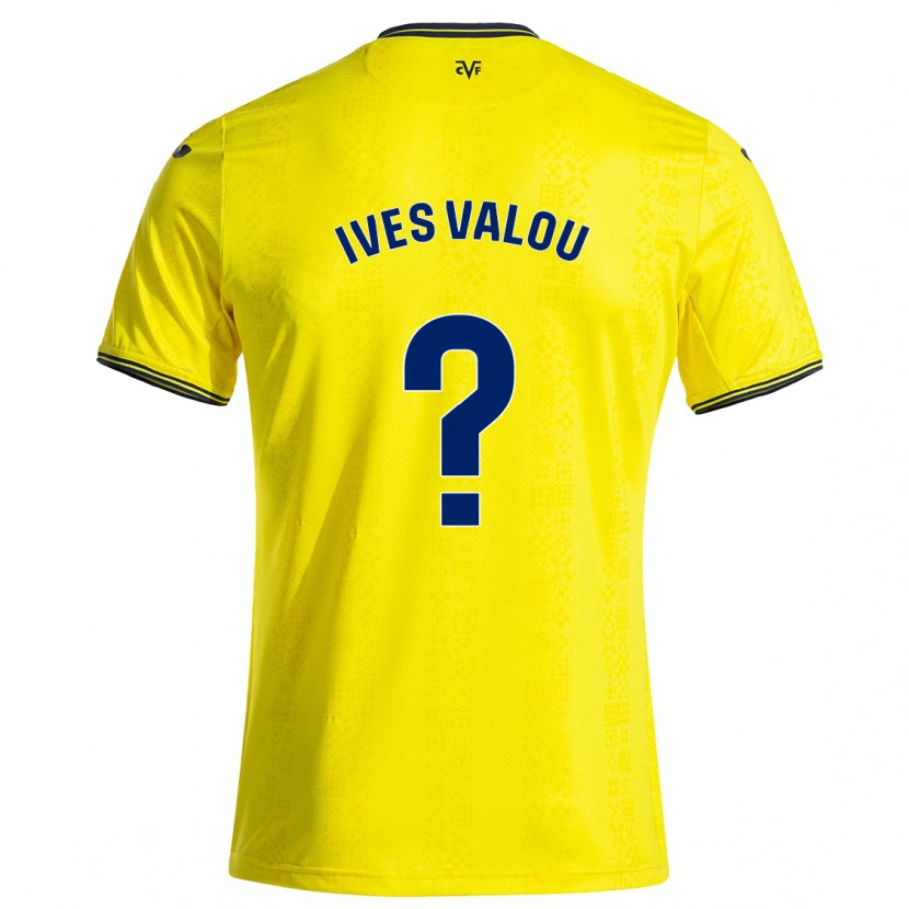 Danxen Niño Camiseta Jean Ives Valou #0 Amarillo Negro 1ª Equipación 2024/25 La Camisa