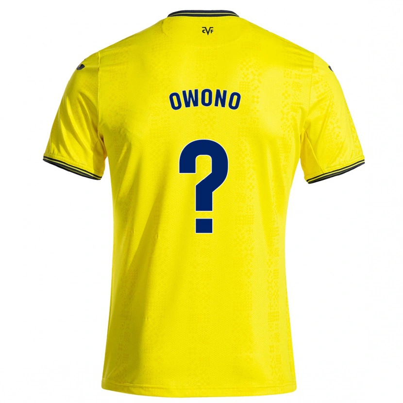 Danxen Niño Camiseta Roberto Owono #0 Amarillo Negro 1ª Equipación 2024/25 La Camisa