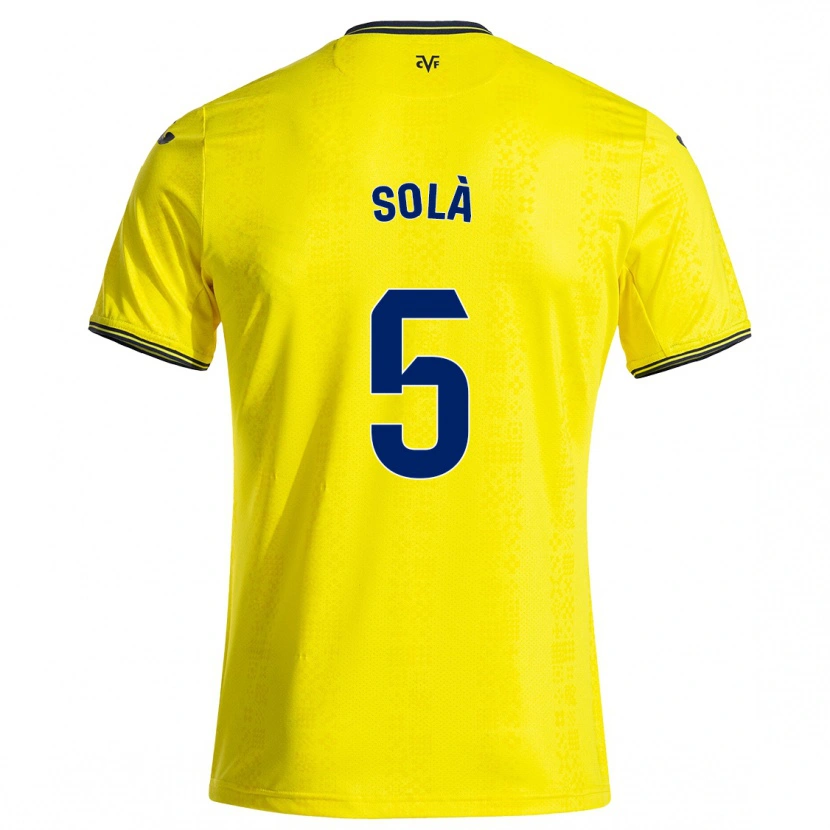 Danxen Niño Camiseta Arnau Solà #5 Amarillo Negro 1ª Equipación 2024/25 La Camisa