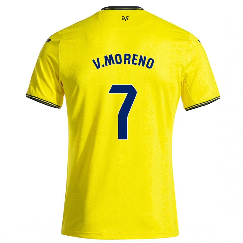 Danxen Niño Camiseta Víctor Moreno #7 Amarillo Negro 1ª Equipación 2024/25 La Camisa