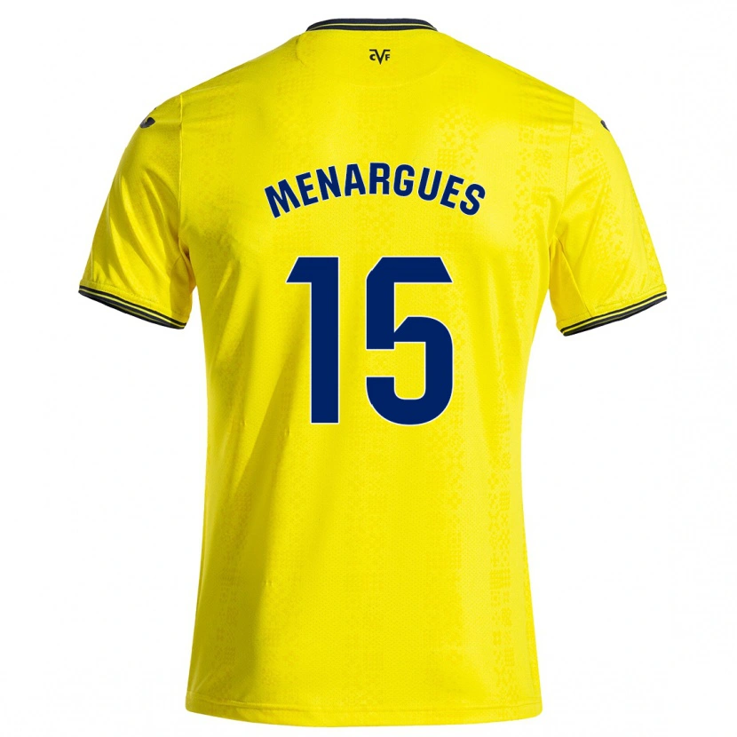 Danxen Niño Camiseta Joseda Menargues #15 Amarillo Negro 1ª Equipación 2024/25 La Camisa