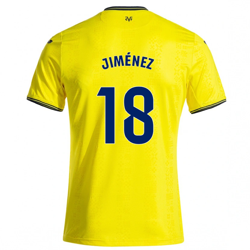 Danxen Niño Camiseta Alex Jiménez #18 Amarillo Negro 1ª Equipación 2024/25 La Camisa