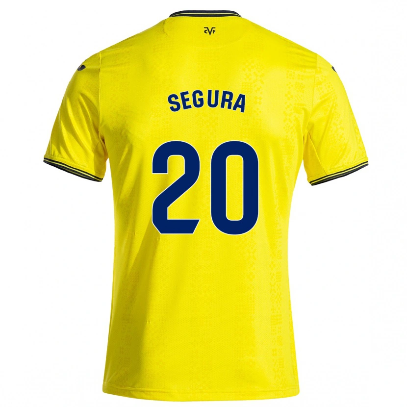 Danxen Niño Camiseta Carlos Segura #20 Amarillo Negro 1ª Equipación 2024/25 La Camisa