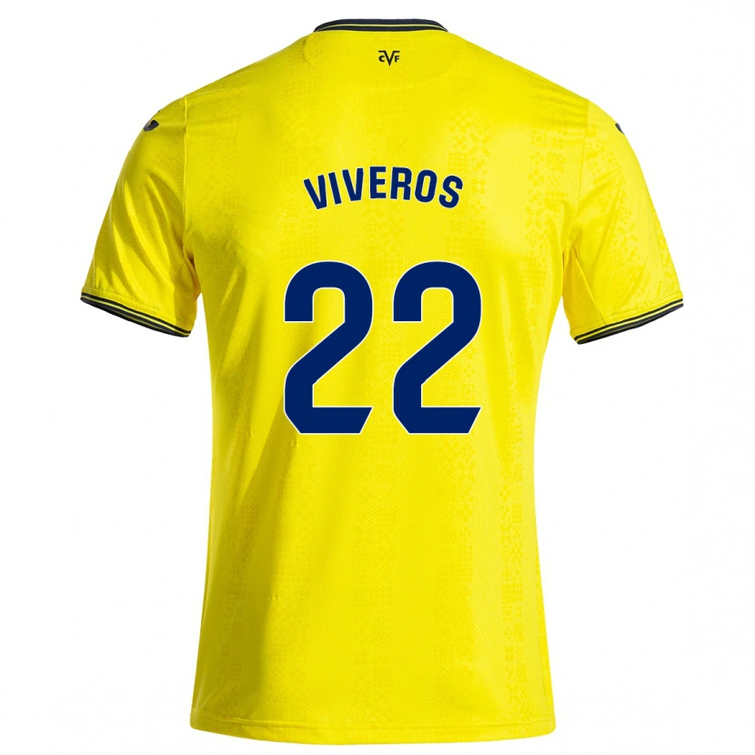 Danxen Niño Camiseta Facundo Viveros #22 Amarillo Negro 1ª Equipación 2024/25 La Camisa