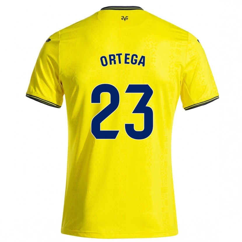 Danxen Niño Camiseta Jordi Ortega #23 Amarillo Negro 1ª Equipación 2024/25 La Camisa