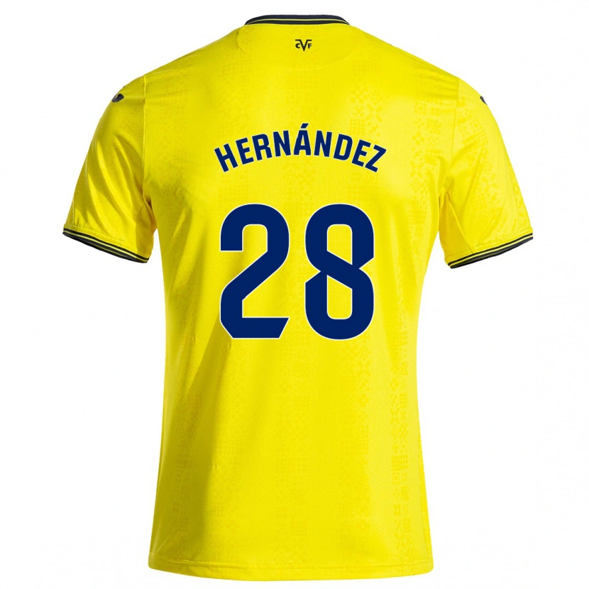 Danxen Niño Camiseta Gerard Hernández #28 Amarillo Negro 1ª Equipación 2024/25 La Camisa