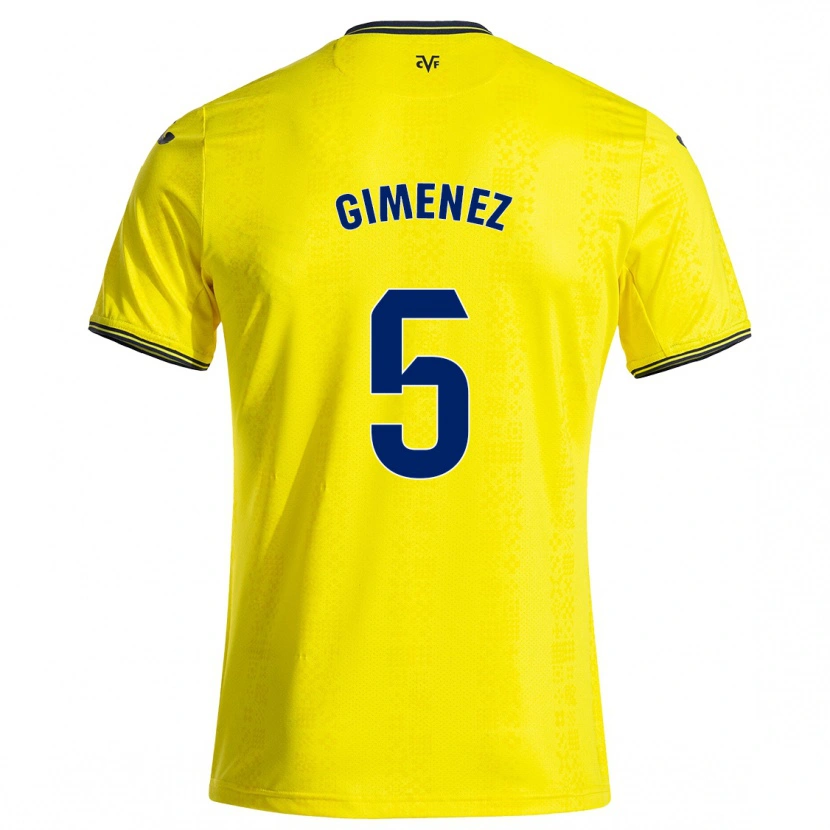 Danxen Niño Camiseta Yenifer Giménez #5 Amarillo Negro 1ª Equipación 2024/25 La Camisa