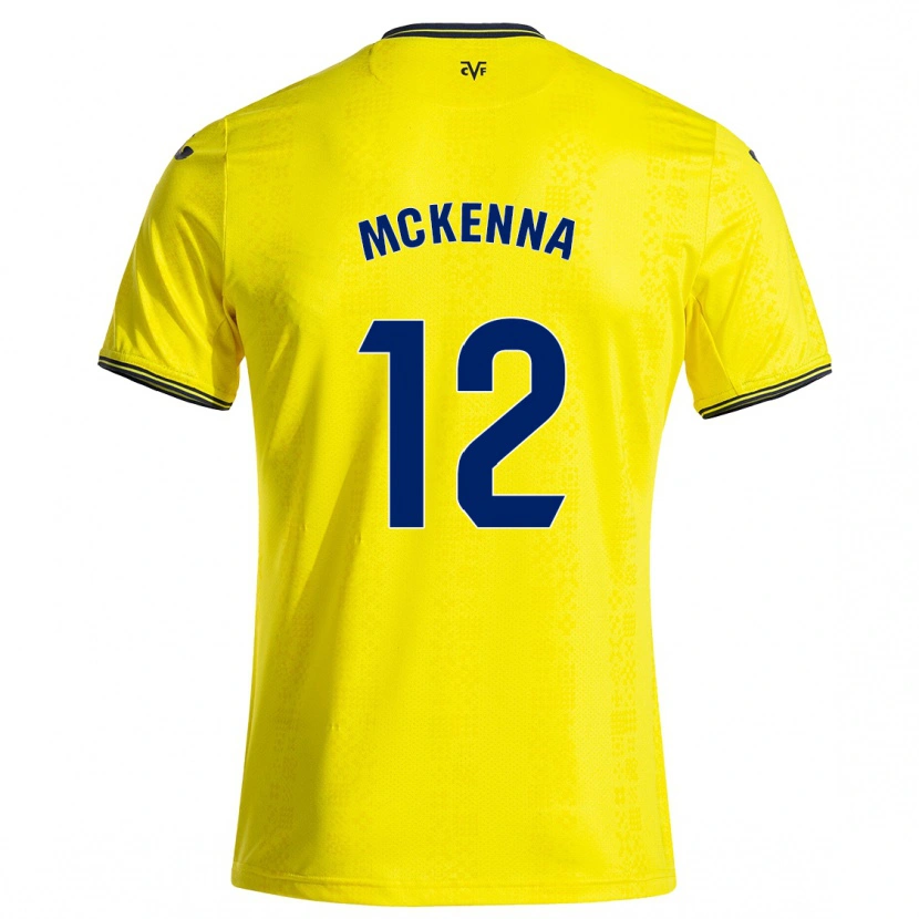 Danxen Niño Camiseta Kayla Mckenna #12 Amarillo Negro 1ª Equipación 2024/25 La Camisa