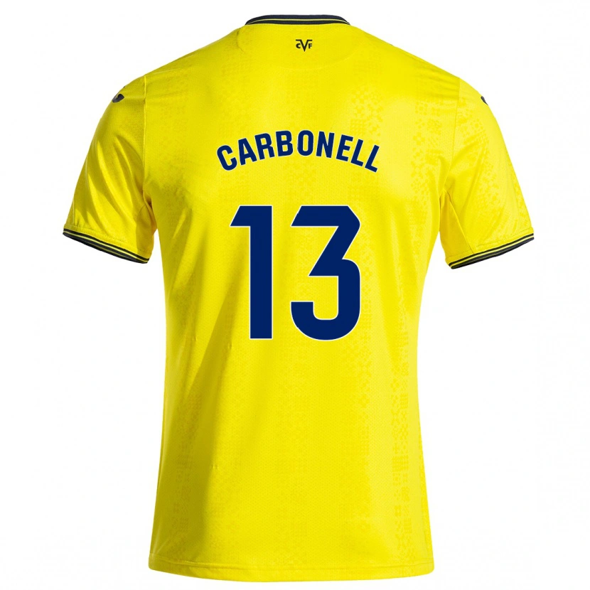 Danxen Niño Camiseta Carmen Carbonell #13 Amarillo Negro 1ª Equipación 2024/25 La Camisa