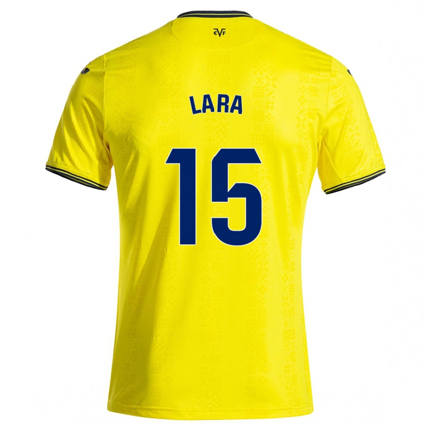 Danxen Niño Camiseta Francisca Lara #15 Amarillo Negro 1ª Equipación 2024/25 La Camisa