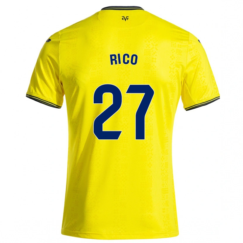 Danxen Niño Camiseta Vera Rico #27 Amarillo Negro 1ª Equipación 2024/25 La Camisa