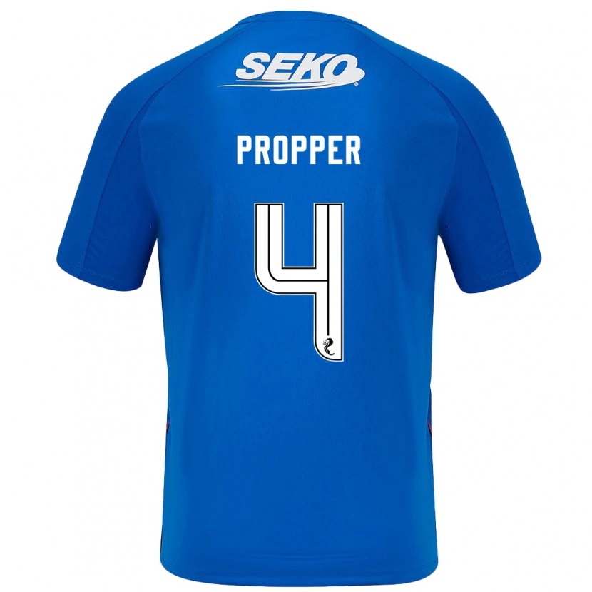 Danxen Niño Camiseta Robin Pröpper #4 Azul Oscuro 1ª Equipación 2024/25 La Camisa