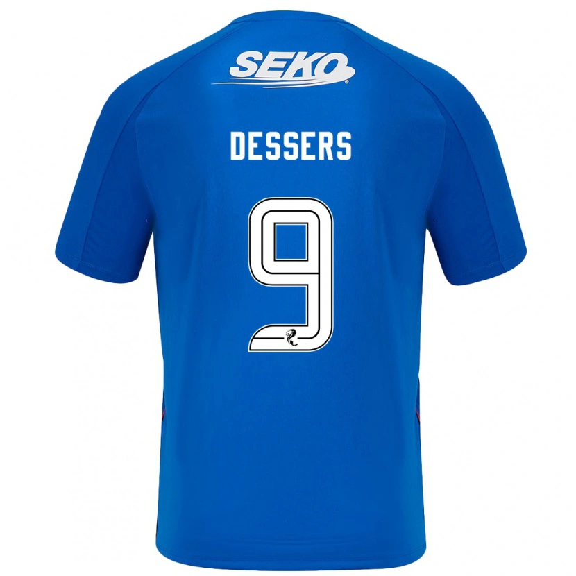 Danxen Niño Camiseta Cyriel Dessers #9 Azul Oscuro 1ª Equipación 2024/25 La Camisa