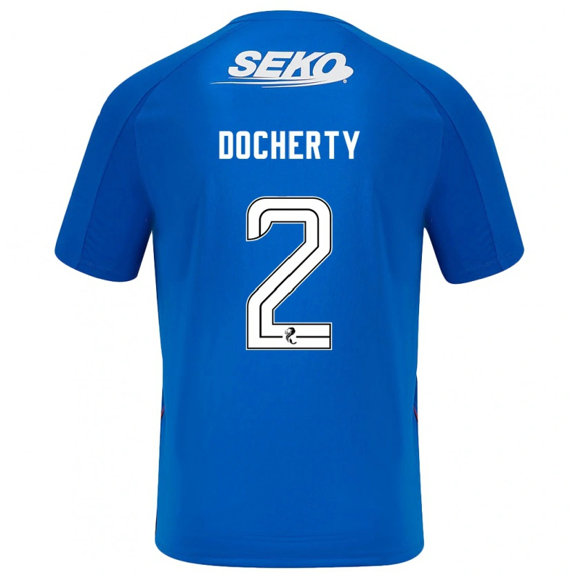 Danxen Niño Camiseta Nicola Docherty #2 Azul Oscuro 1ª Equipación 2024/25 La Camisa