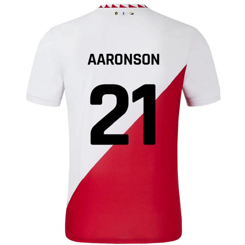 Danxen Niño Camiseta Paxten Aaronson #21 Blanco Rojo 1ª Equipación 2024/25 La Camisa